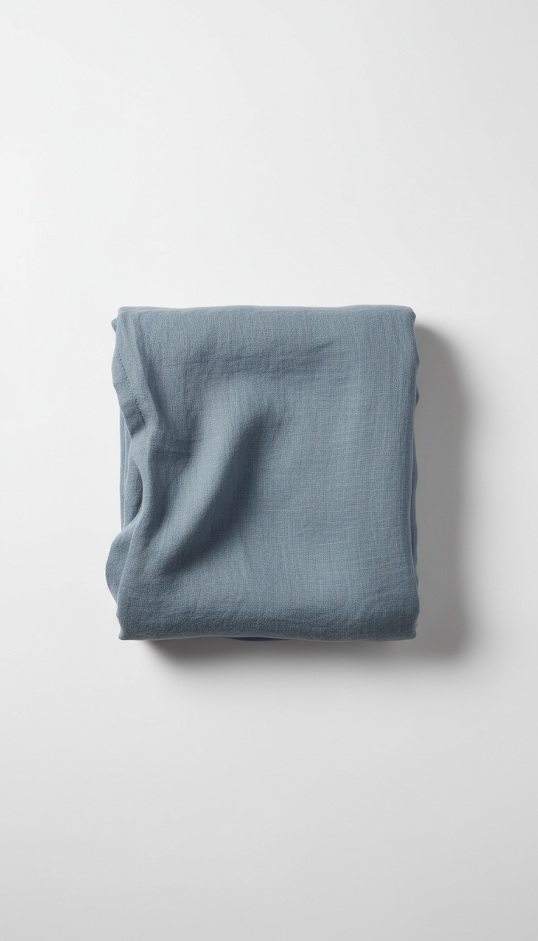 Slate blue linen throw