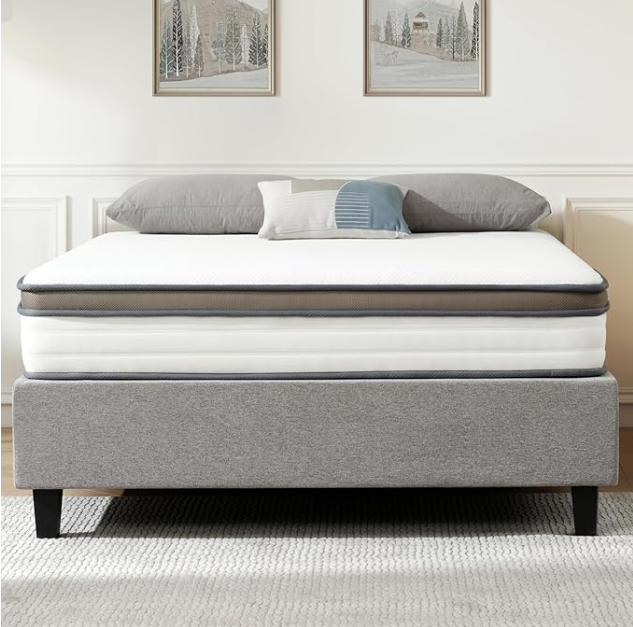 Z-hom Queen Mattresses, 10 Inch Queen Memory Foam and Spring Hybrid Mattress, Mattress in a Box with Independent Spring