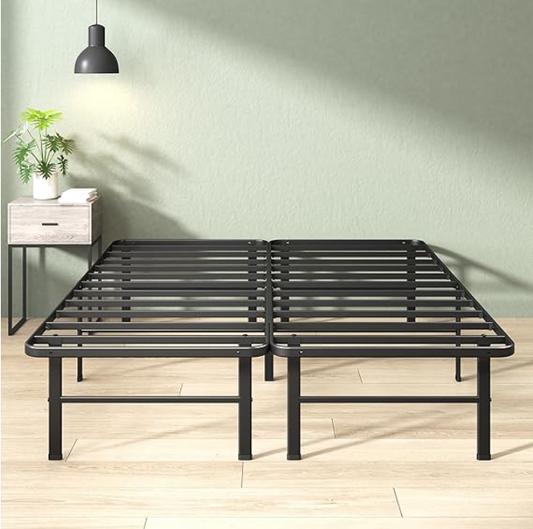 ZINUS Rumi 14in Easy SmartBase Mattress Foundation, Sturdy Metal Bed Frame, No Box Spring Needed, Eco Friendly Packaging, Queen