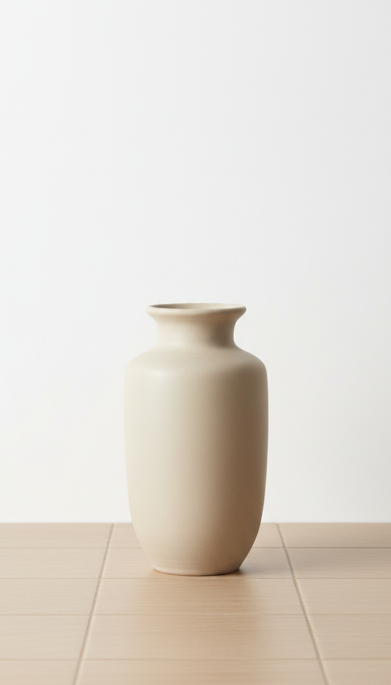Oat beige ceramic vase